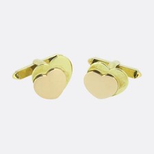 Vintage Two-Tone Love Heart Cufflinks