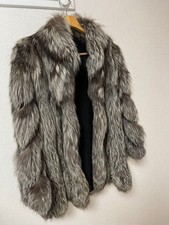 SILVER FOX Fur Coat Gray Women
