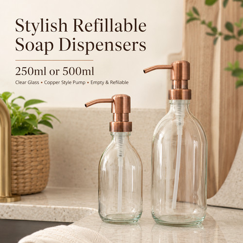 Clear glass soap dispenser - clear,