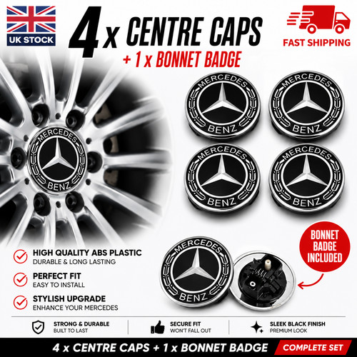 Mercedes black alloy wheel - black,