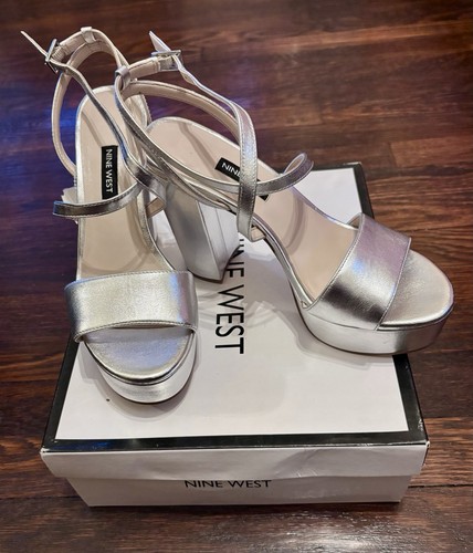 Nine west silver strappy - west,