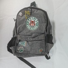 Grey Backpack Stranger Things Hawkins High School Patches Official Netflix
