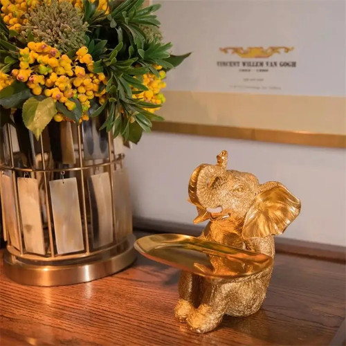 Resin elephant statue - resin,