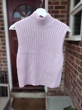 Zara women's knitted pink mock neck sleeveless vest jumper top y2k cozy
