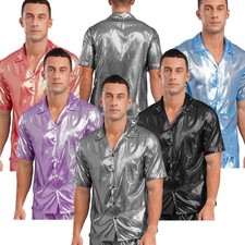 Mens Button Blouses Beachwear