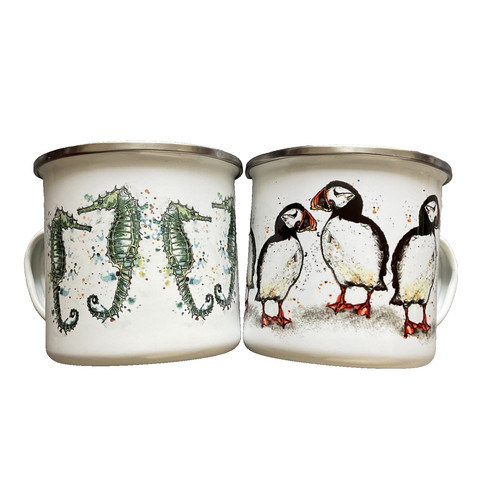 Dollyhotdogs enamel mugs 2 - dollyhotdogs,