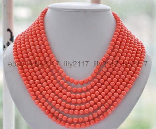Genuine rows 6mm pink coral - rows,