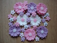 32 Edible Pink Lilac White