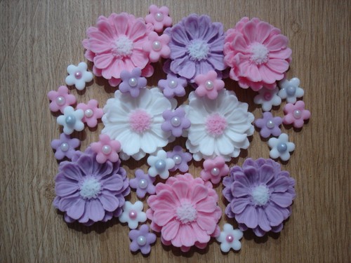 Edible pink lilac white - edible,