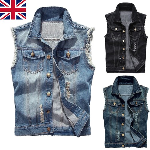Mens denim gilet vest - gilet,