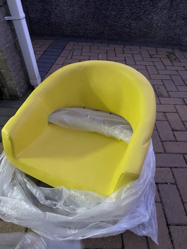 Yellow leather chair brand - yellow,