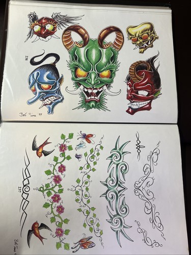 Vintage tattoo flash sheets - 2x,