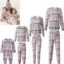 Christmas Pyjamas Family Matching PJs Set Xmas Ladies Mens Kids Baby Nightwear