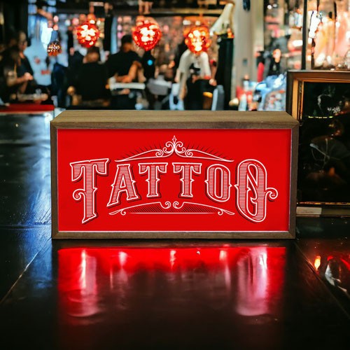 Tattoo parlour red - tattoo, led