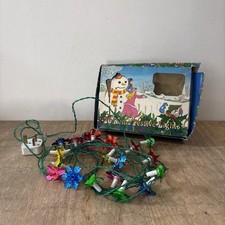 Vintage Multicoloured Foil Leaf Noma  Christmas Tree Lights x20 Bulbs Working