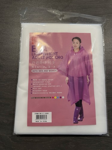 White adults poncho - adults, festivals