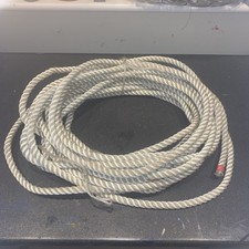 Rope polyester three strand size 15mmwide.length 16metres . white.