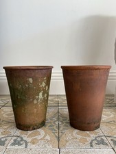 A Pair of Made in Italy 20th Century Terracotta Planter Pots 31cm tall