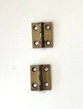 PAIR OF EARLY ANTIQUE BRASS HINGES. BOX/CADDY DOOR