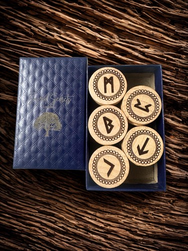 Runestones set wooden - set,