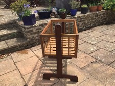 Handmade wooden swinging baby crib