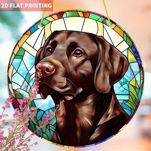 Brown labrador dog suncatcher - brown,