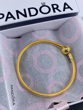 New Genuine Pandora Moments 14k Gold Plated Snake Chain Bracelet Size 20cm