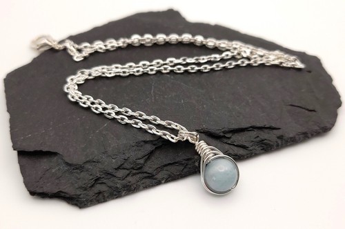 Aquamarine necklace with - aquamarine,
