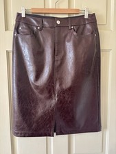 M&S Patent Skirt Faux Leather