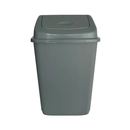 60l siver plastic swing bin - plastic,