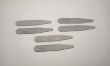 3x pairs metal silver colour plain collar stays 55mm