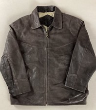 Vintage Leather Highwayman Jacket Bomber Jacket Cotton Lining Size 38
