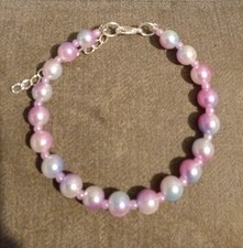 Multi Coloured Beaded Memory Wire Bracelet