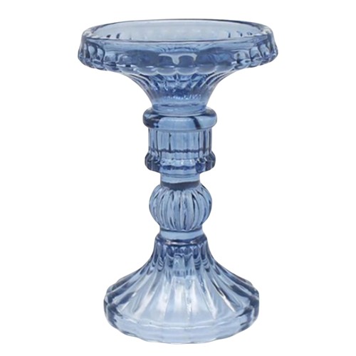 Blue glass candle holders - blue,