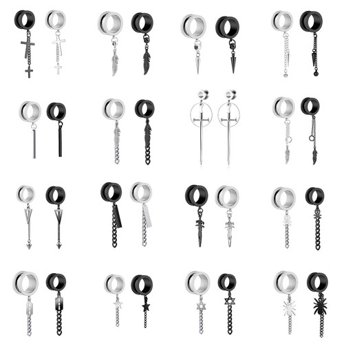 1pair mens cross dangle ear - cross,