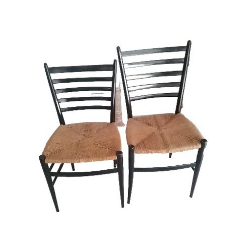 Two ladder back dining chairs - ladder,