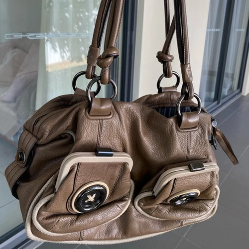 Mimco button bag mocha brown - button,