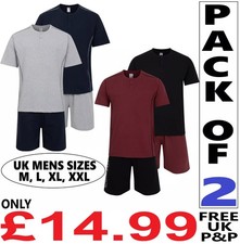 Mens 2 Pack Short Pyjamas
