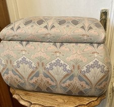 Vintage Storage Ottoman Footstool, Liberty Ianthe Fabric, Heavy, Sturdy