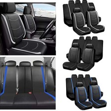 5PCS FULL SET FRONT REAR LEATHER CAR SEAT COVERS PROTECTORS UNIVERSAL WASHABLE