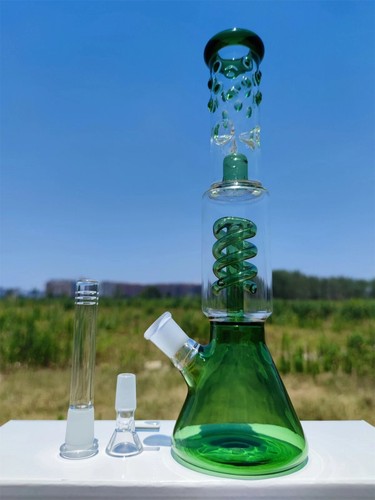 Green glass bong coil - green,