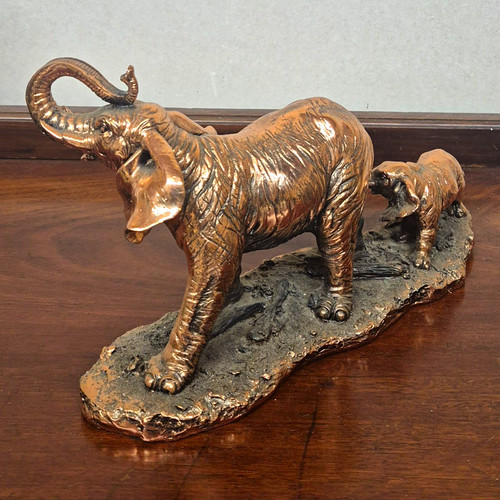 Bronze metal elephant calf - bronze,