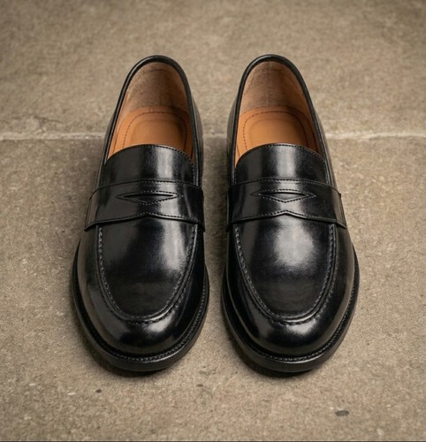 Handmade leather penny loafers - handmade,