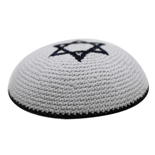 White knitted kipah kippah - kipah,