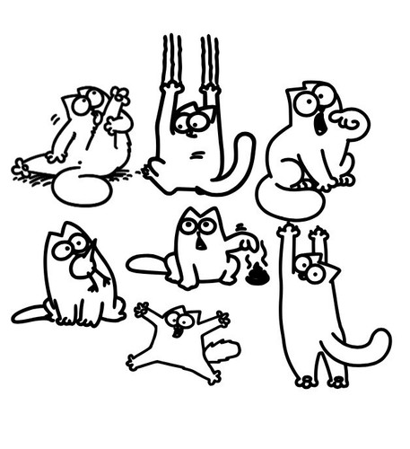 Simon cat vinyl labels - cat,