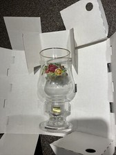 Royal Albert England Country Roses Clear Hurricane Lamp Candle Holder