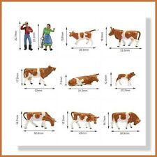 Brown & White Cows + Figure