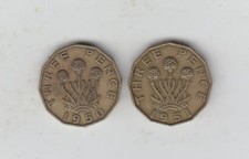 Scarce 1950 & 1951 George VI Brass Threepences, Average Circulated