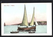 Malta, Gozo Boat, Postcard 