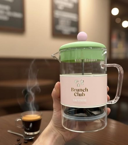 Pastel glass cafetiere with - pastel,